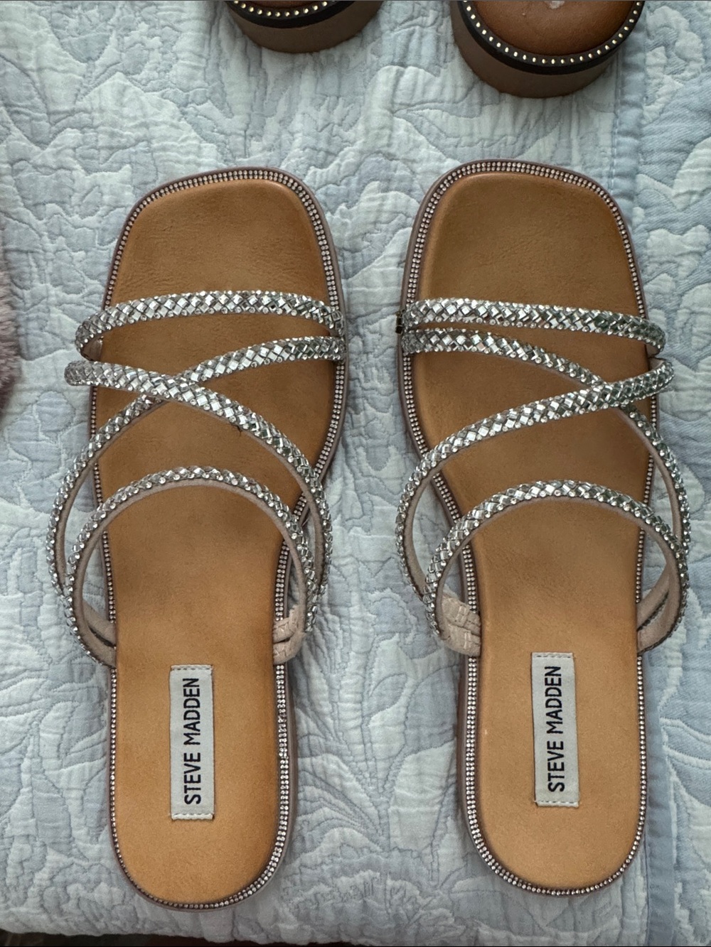 Steve Madden Sandals with Rhinestone Straps Size 8